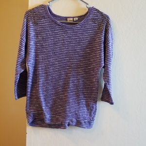 purple striped (sparkly) shirt